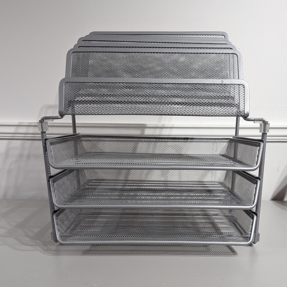 Wire Mesh Deluxe Desktop Organizer - Silver - Picture 1 of 8